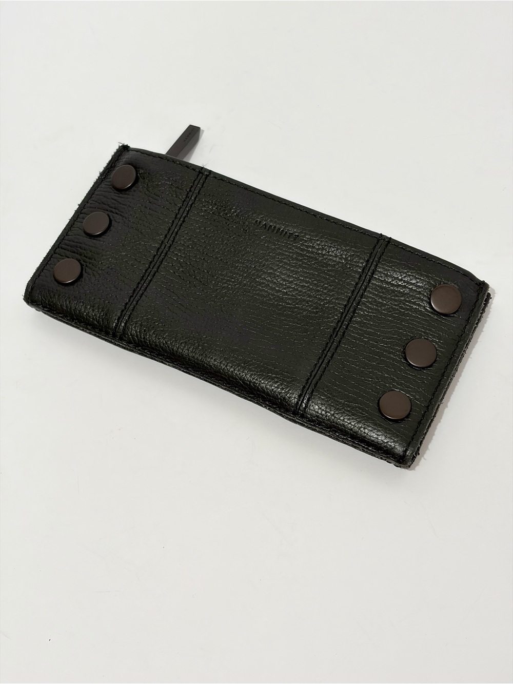 Hammitt 110 North Wallet In Black Bitters Textured Leather/Bronze Hardware